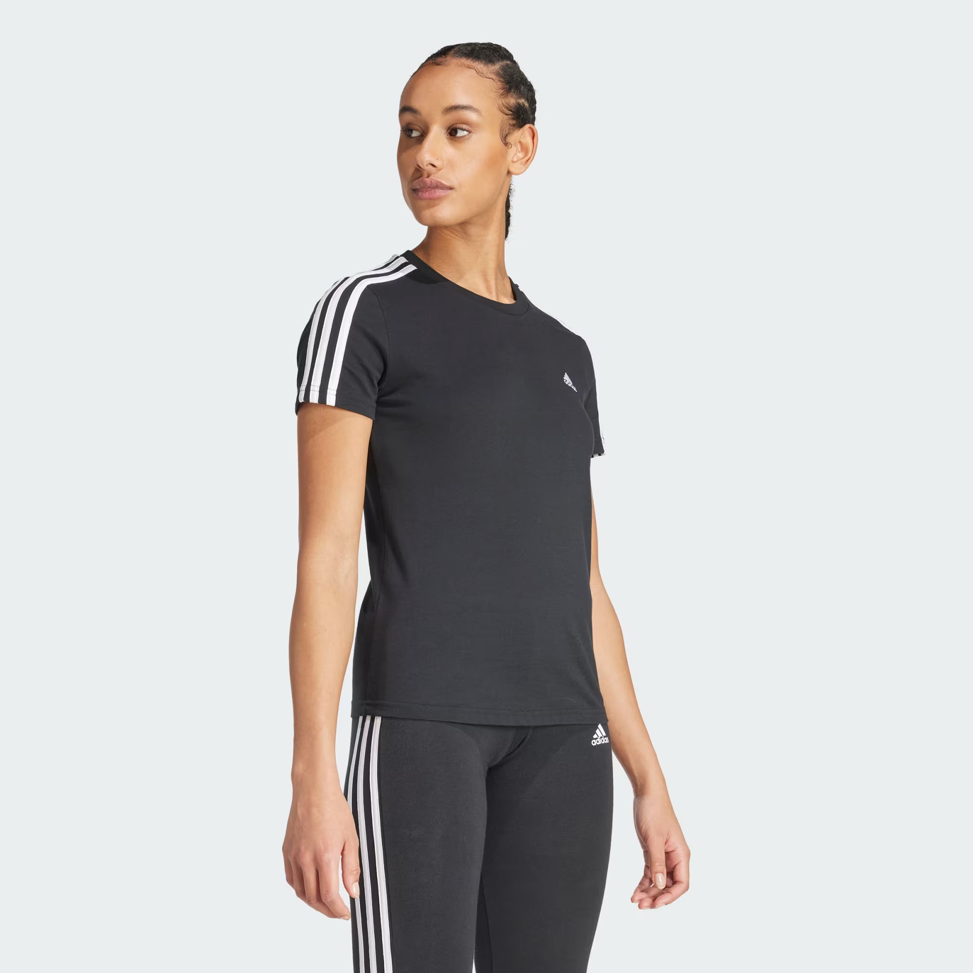 CAMISETA ESSENTIALS 3 RAYAS AJUSTADA